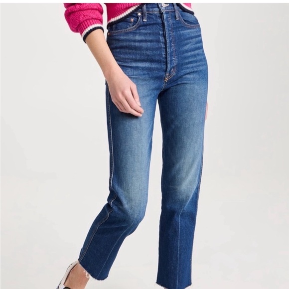 MOTHER Denim - MOTHER Tippy Top Frisky Flood Fray in Bad Reputation Size 28